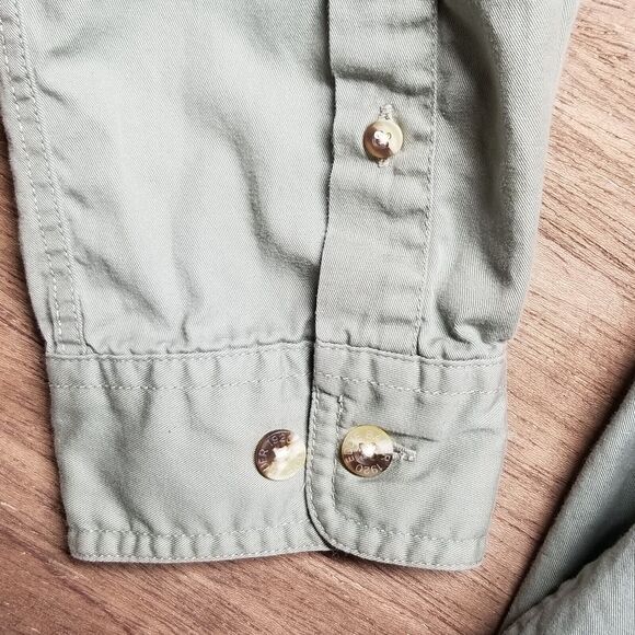 Eddie Bauer Mens XL Long Sleeve Green Button Front Cotton Shirt Gorpcore Outdoor - Picture 4 of 10